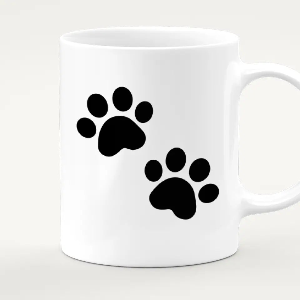 Personalisierte Tasse mit Hund/Katze/Frau (1 Hunde + 1 Katze + 1 Frau) - Weihnachtstasse