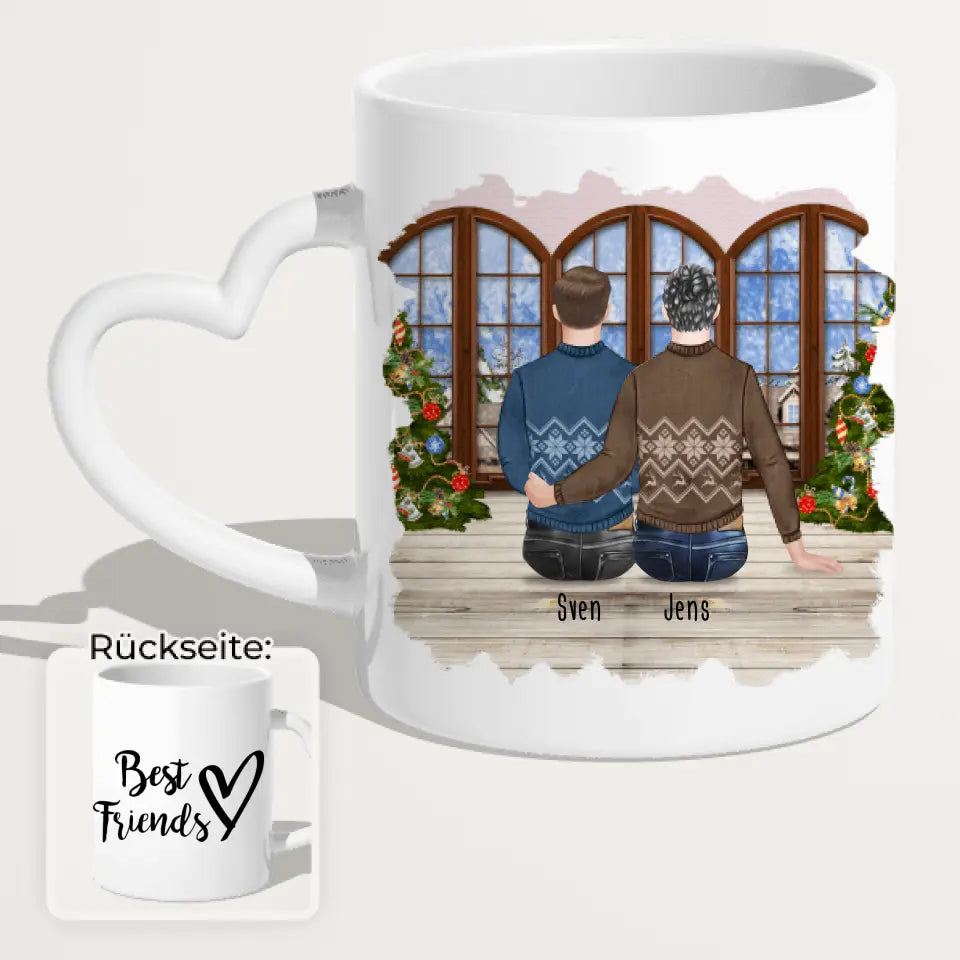 Personalisierte Tasse - Beste Freunde (2 Männer) - Weihnachtstasse