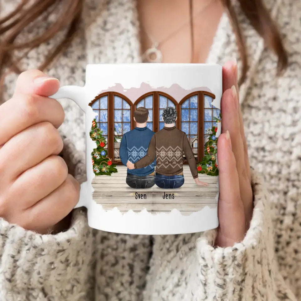 Personalisierte Tasse - Beste Freunde (2 Männer) - Weihnachtstasse