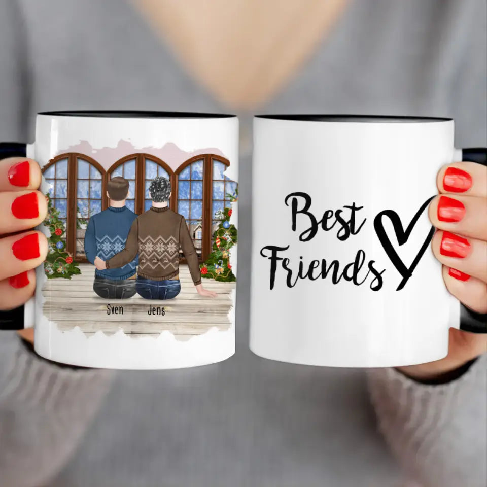 Personalisierte Tasse - Beste Freunde (2 Männer) - Weihnachtstasse