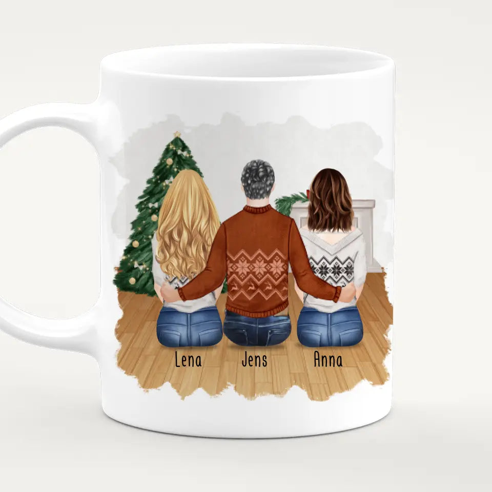 Personalisierte Tasse - Beste Freunde (2 Frauen + 1 Mann) - Weihnachtstasse