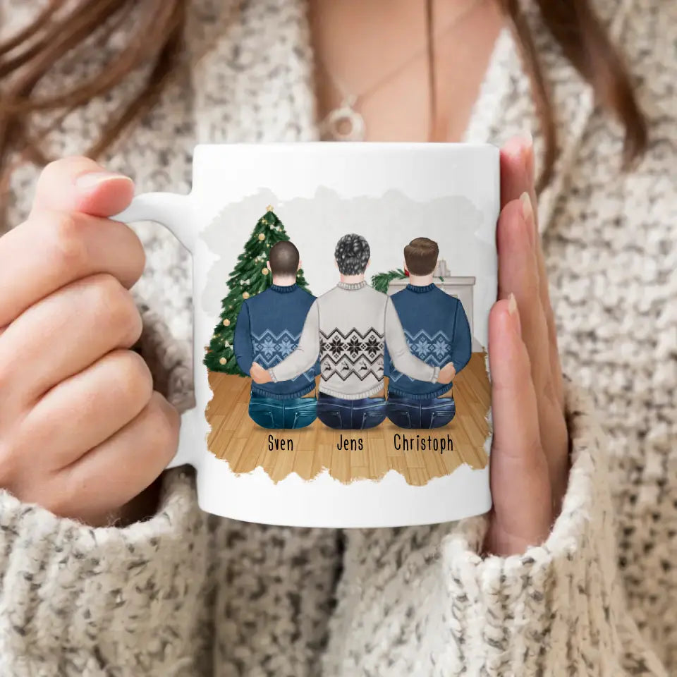 Personalisierte Tasse - Beste Freunde (3 Männer) - Weihnachtstasse