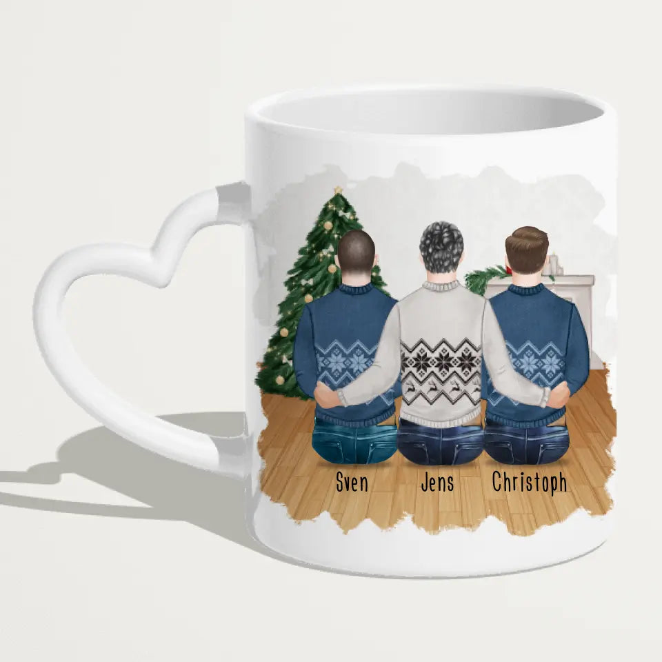 Personalisierte Tasse - Beste Freunde (3 Männer) - Weihnachtstasse