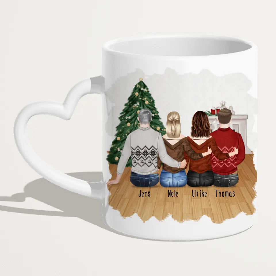 Personalisierte Tasse - Beste Freunde (2 Frauen + 2 Männer) - Weihnachtstasse