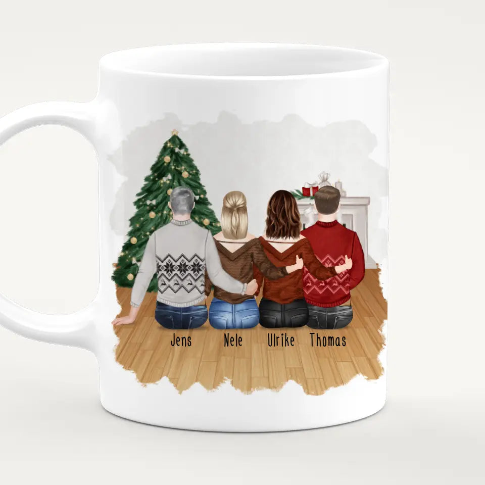 Personalisierte Tasse - Beste Freunde (2 Frauen + 2 Männer) - Weihnachtstasse