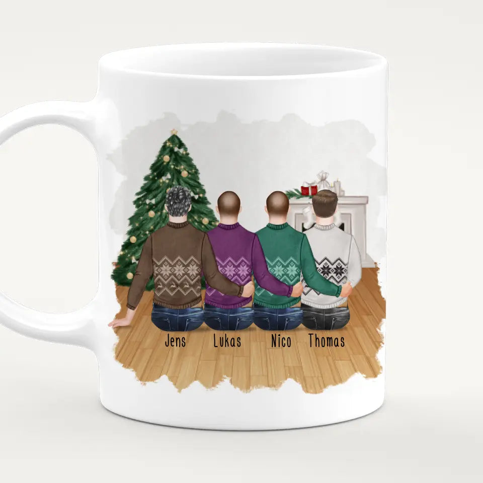 Personalisierte Tasse - Beste Freunde (4 Männer) - Weihnachtstasse