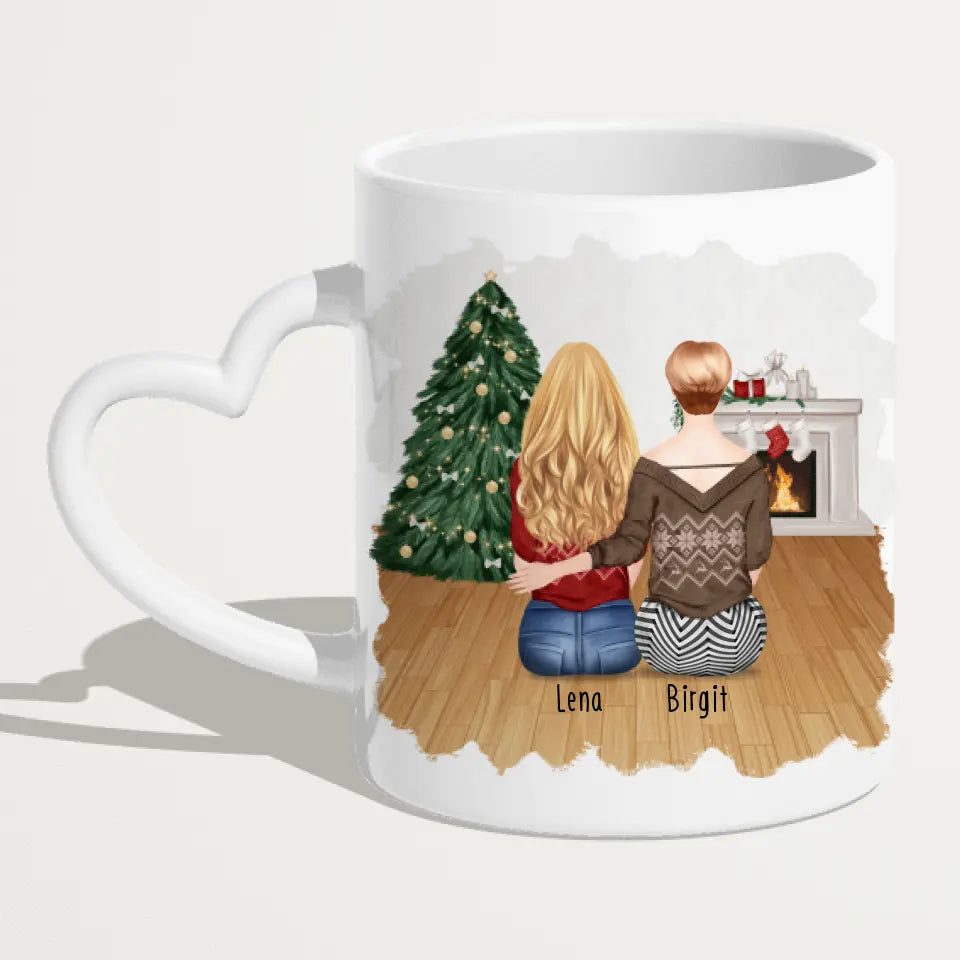 Personalisierte Tasse für Oma (1 Frau + 1 Oma) - Weihnachtstasse