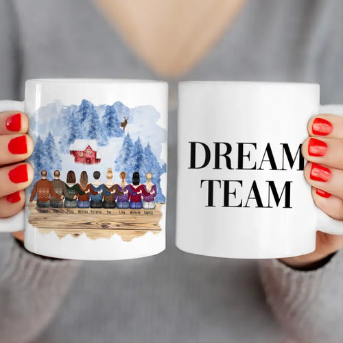 Personalisierte Tasse - Beste Freunde (7 Frauen + 2 Männer) - Weihnachtstasse