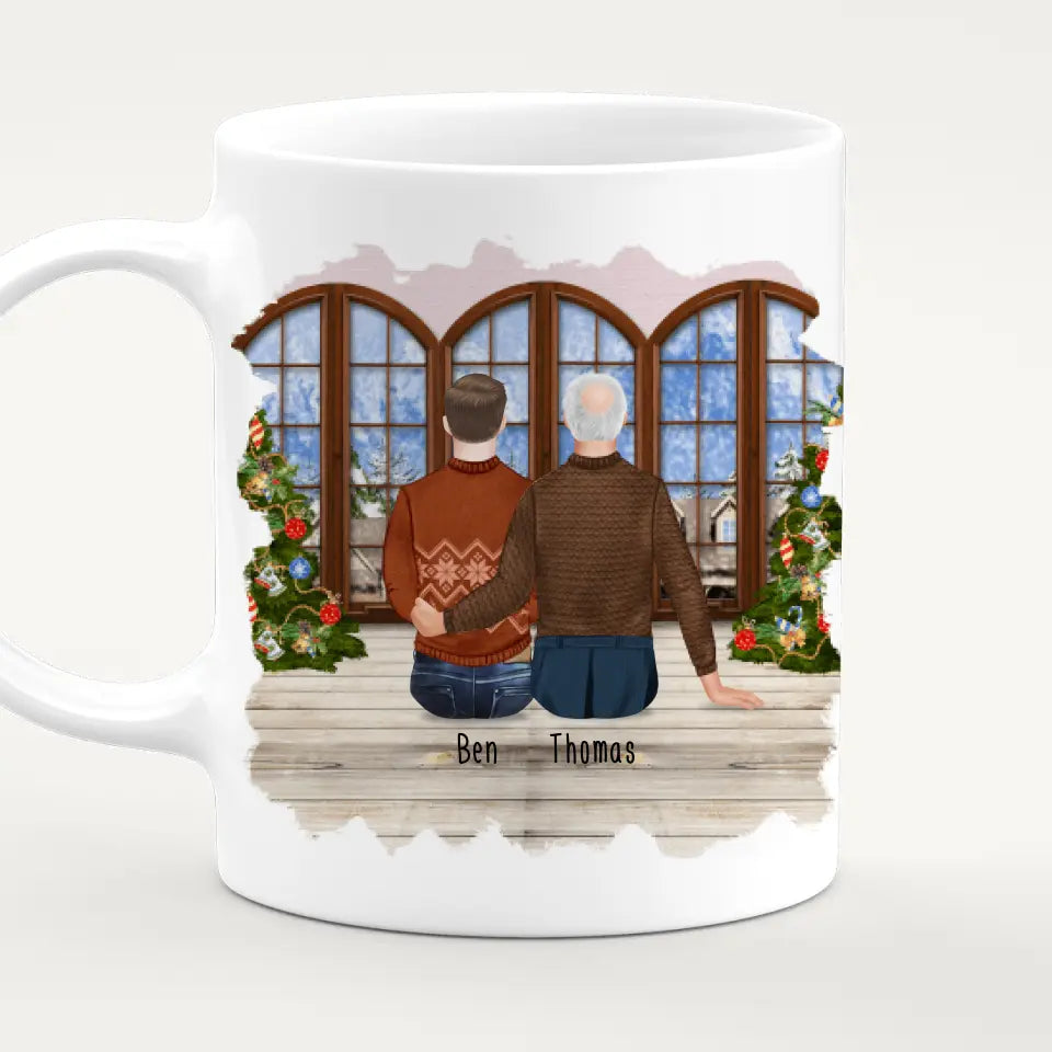 Personalisierte Tasse für Opa (1 Mann + 1 Opa) - Weihnachtstasse