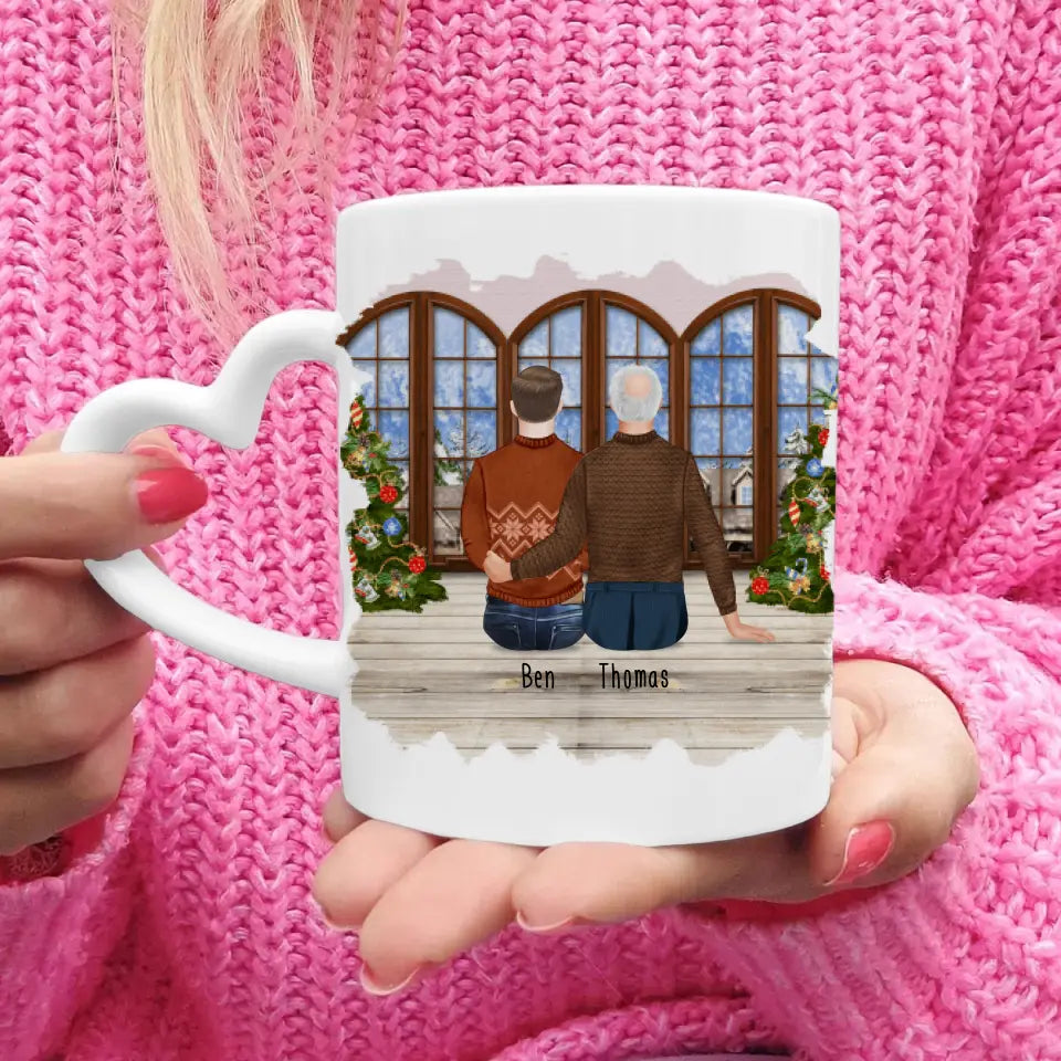 Personalisierte Tasse für Opa (1 Mann + 1 Opa) - Weihnachtstasse