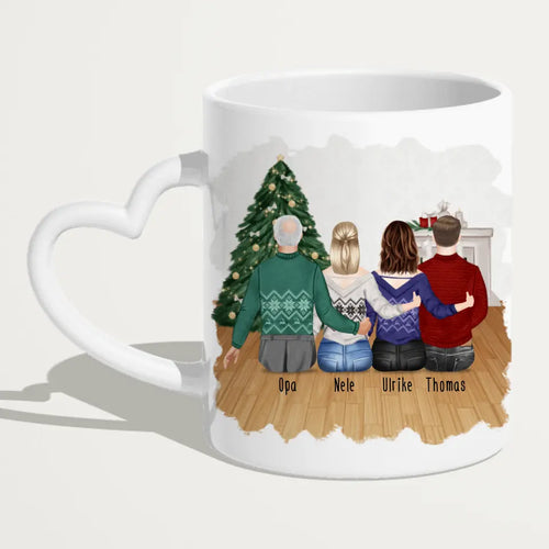 Personalisierte Tasse für Opa (2 Frauen + 1 Mann + 1 Opa) - Weihnachtstasse