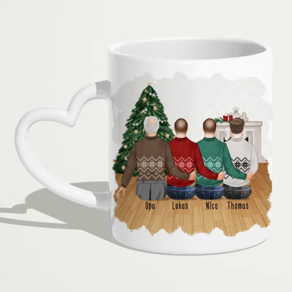 Personalisierte Tasse für Opa (3 Männer + 1 Opa) - Weihnachtstasse