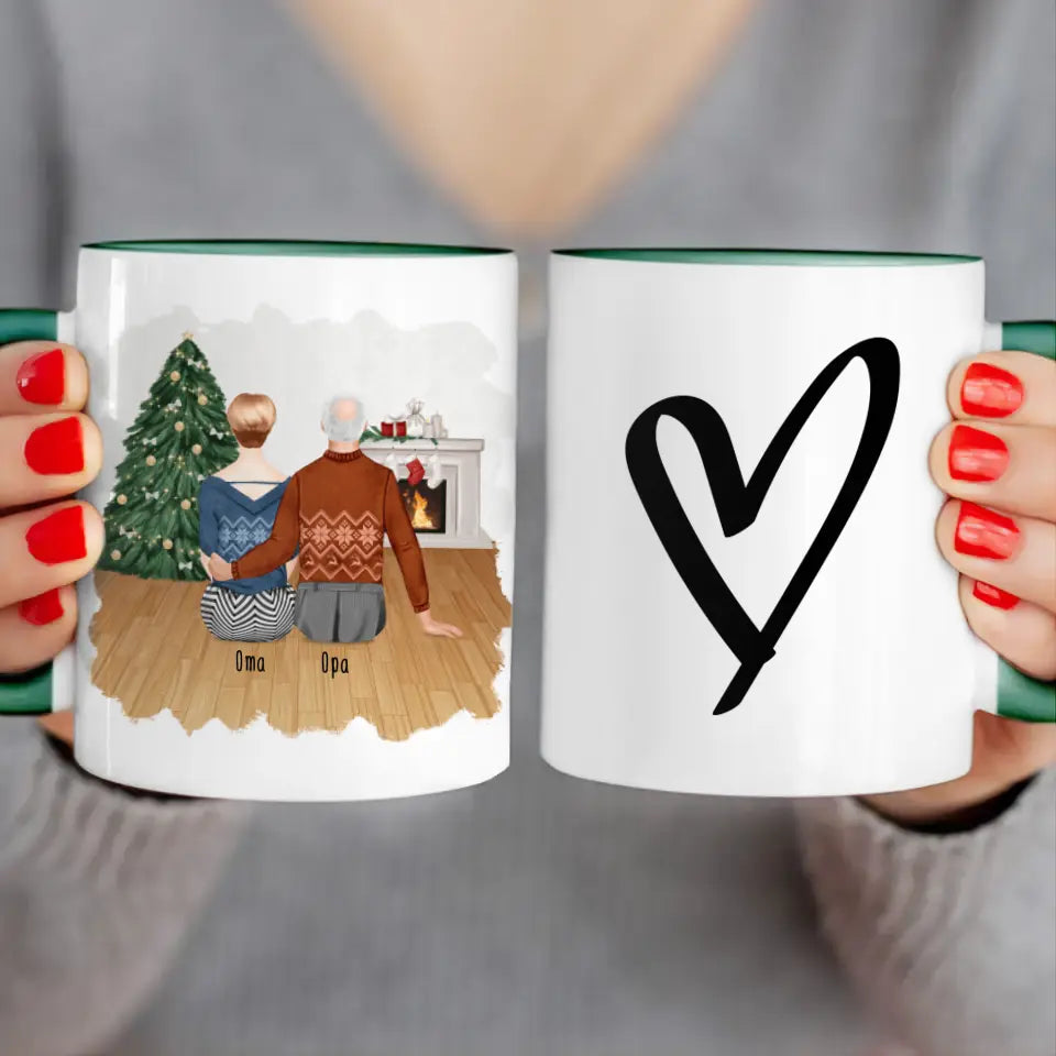 Personalisierte Tasse mit Oma und Opa - Weihnachtstasse
