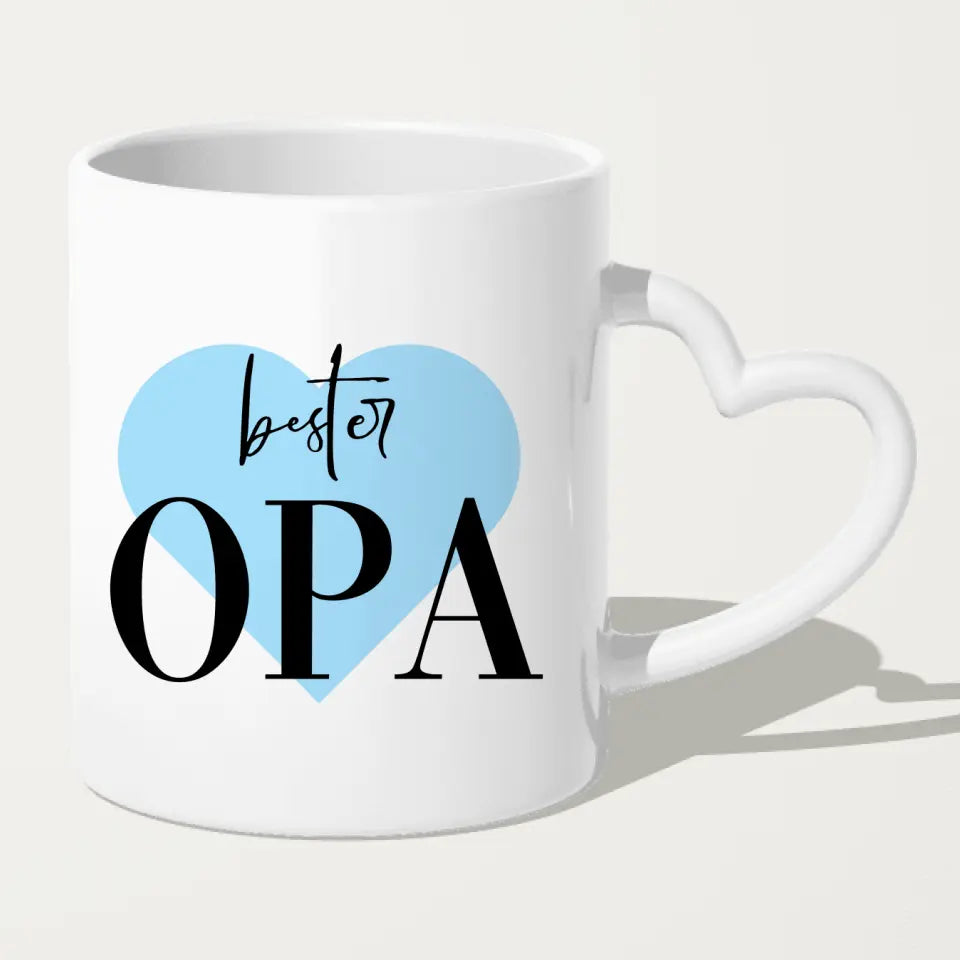 Personalisierte Tasse für Opa (1 Baby + 1 Kind + 1 Opa) - Weihnachtstasse