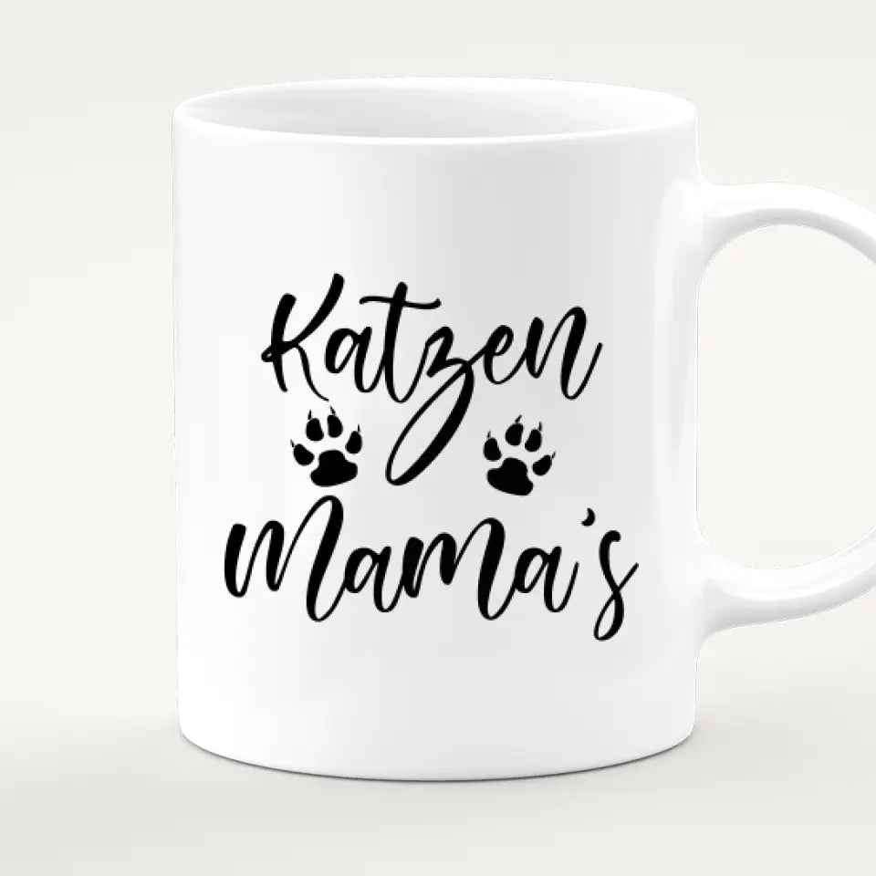 Personalisierte Tasse mit Katzen und Frauen (2 Katzen + 2 Frauen) - Weihnachtstasse