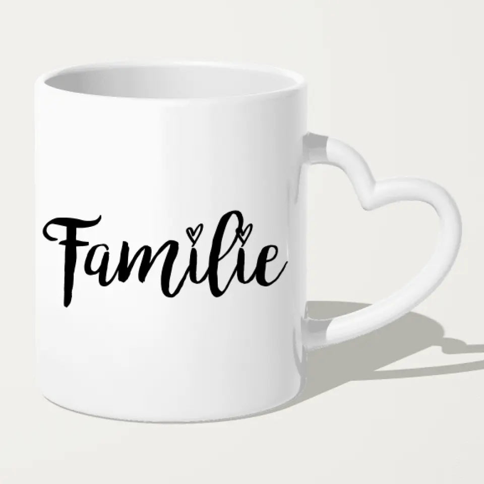 Personalisierte Tasse mit Familie + 1 Katze (1 Baby)