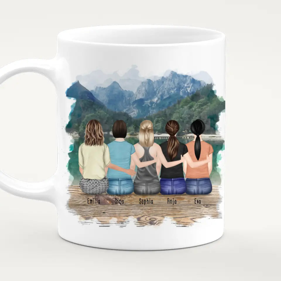 Personalisierte Tasse für Oma (4 Frauen + 1 Oma)