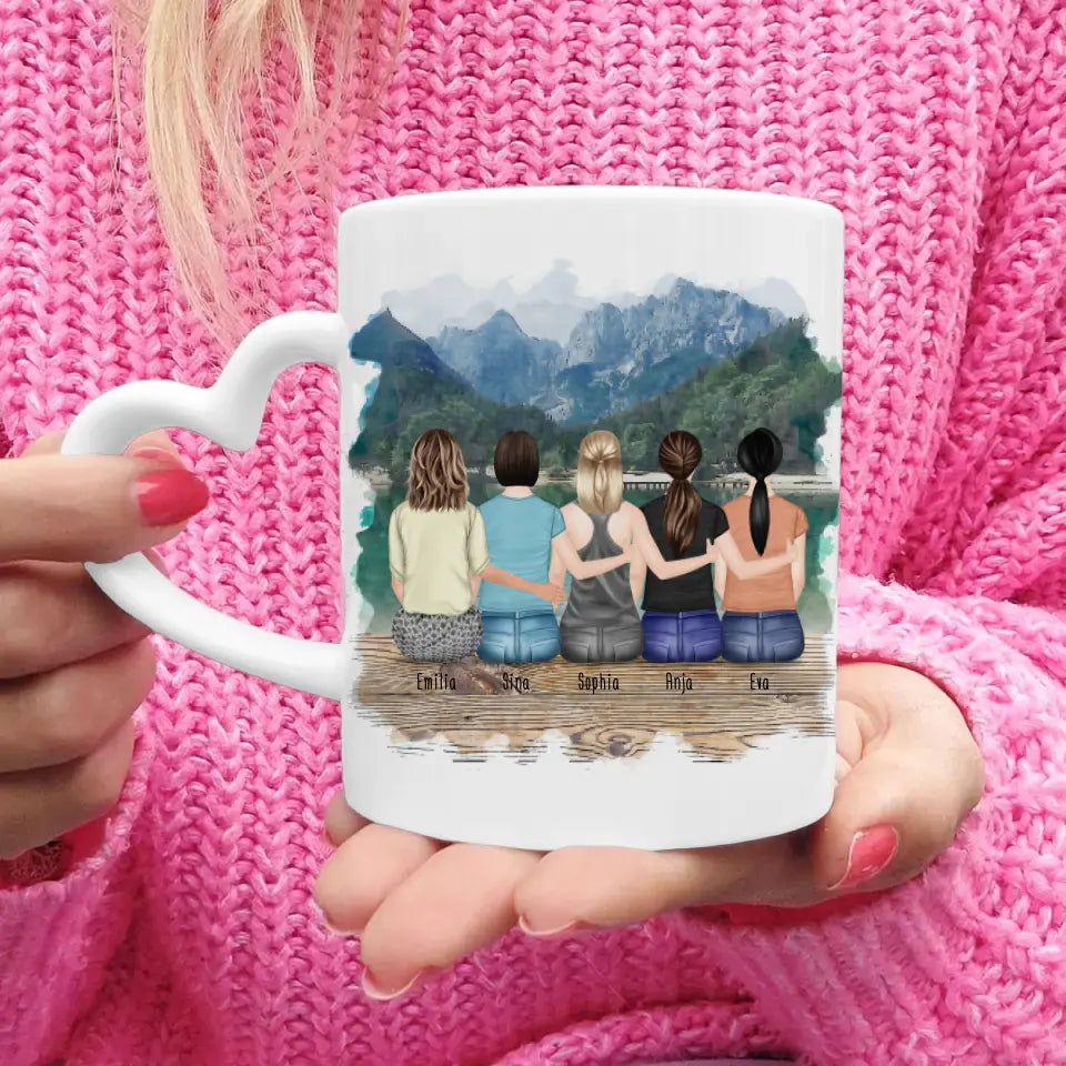 Personalisierte Tasse für Oma (4 Frauen + 1 Oma)