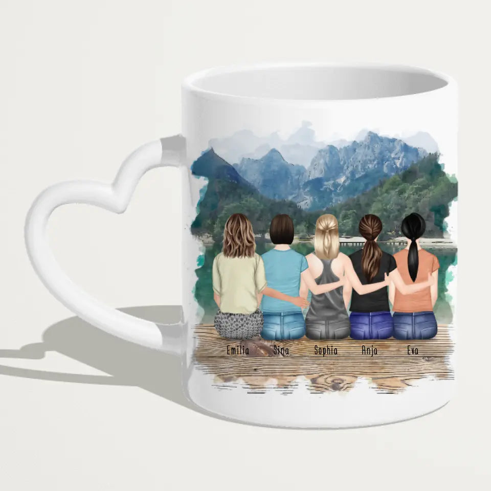 Personalisierte Tasse für Oma (4 Frauen + 1 Oma)