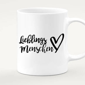 Personalisierte Tasse mit 2 Frauen + 1 Kind + 1 Teenagerin