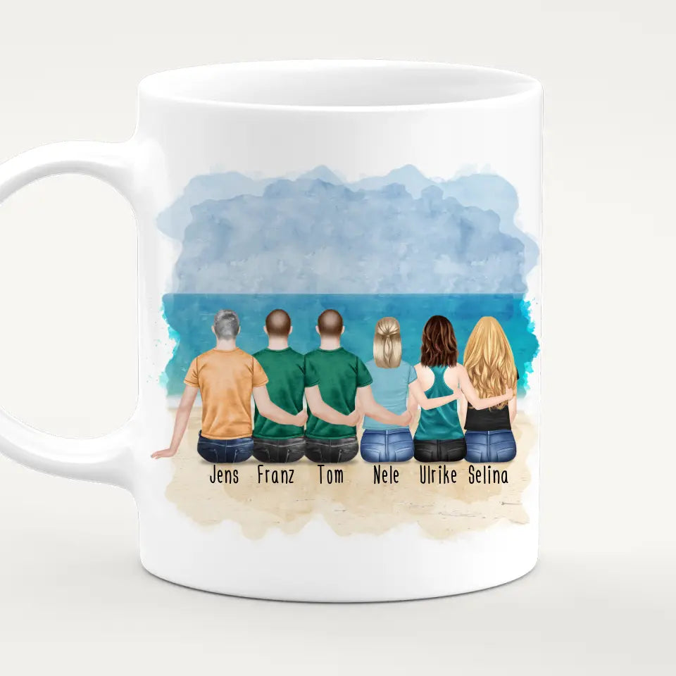 Personalisierte Tasse - Beste Freunde (3 Frauen + 3 Männer)