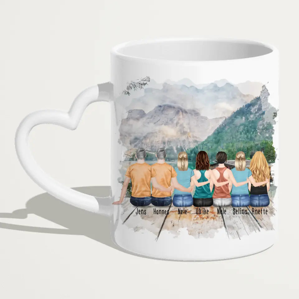 Personalisierte Tasse mit Bruder/Schwester (5 Schwestern + 2 Brüder)