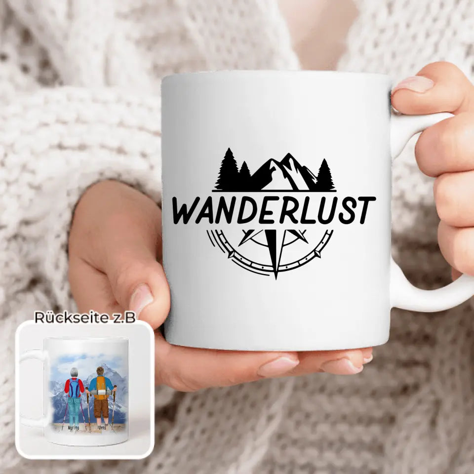 Personalisierte Tasse mit 2 Wanderern