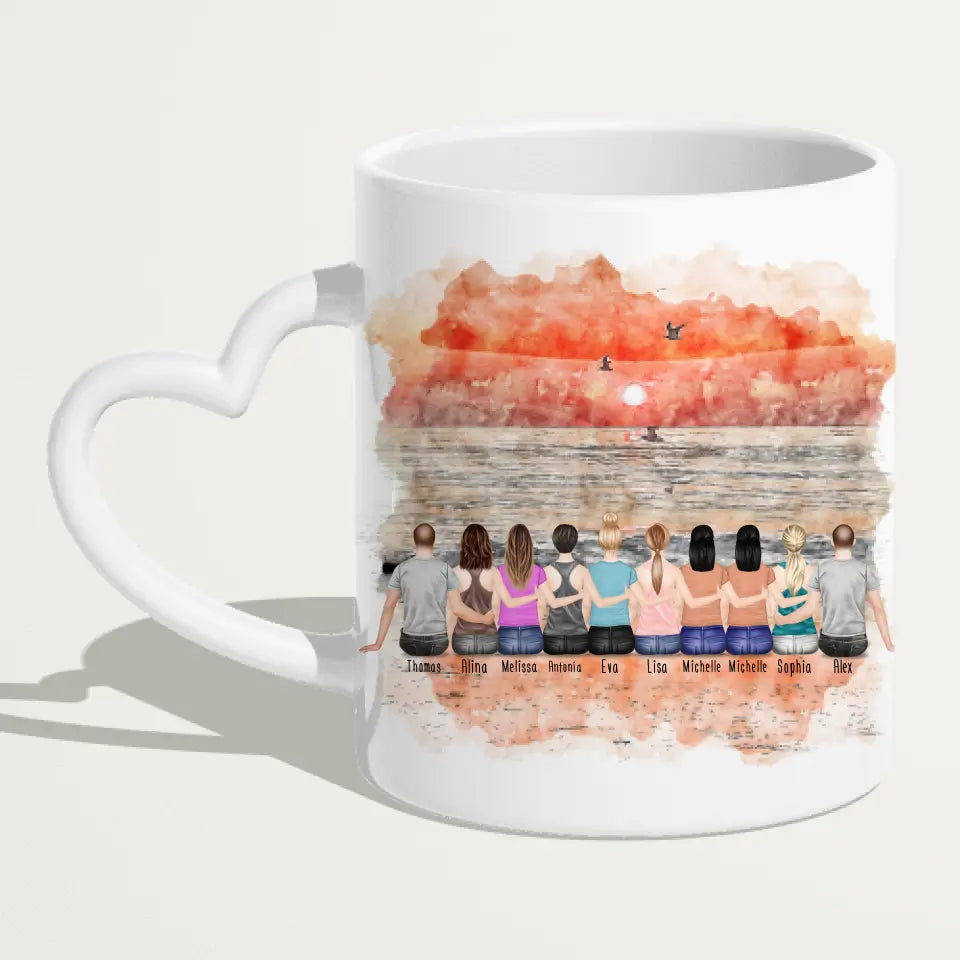 Personalisierte Tasse Beste Freunde (8 Frauen + 2 Männer)