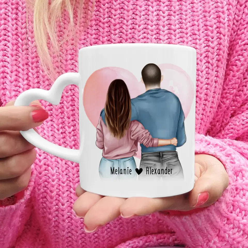 Personalisierte Tasse mit Paar (stehend) - Pärchen Tasse