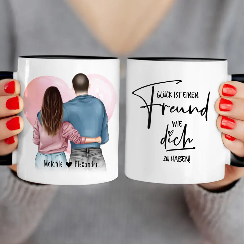 Personalisierte Tasse mit Paar (stehend) - Pärchen Tasse