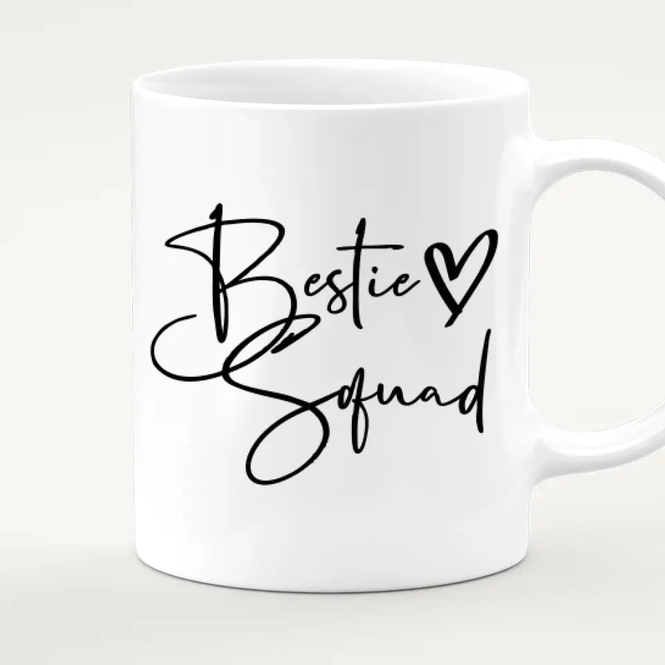 Personalisierte Tasse - Beste Freundinnen mit Jacken (5 Freundinnen)