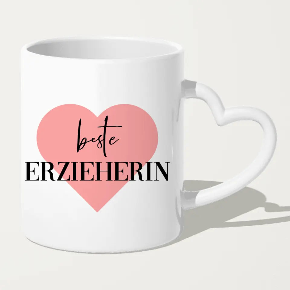 Personalisierte Tasse - Beste Erzieherin (1 Frauen + 1 Kind)