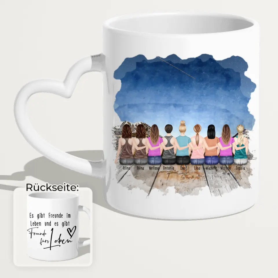 Personalisierte Tasse für Beste Freundinnen (9 Freundinnen)