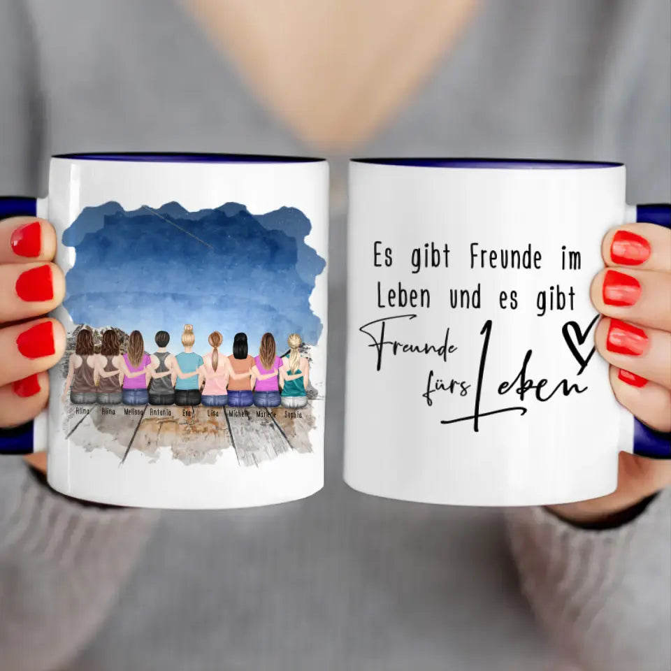 Personalisierte Tasse für Beste Freundinnen (9 Freundinnen)