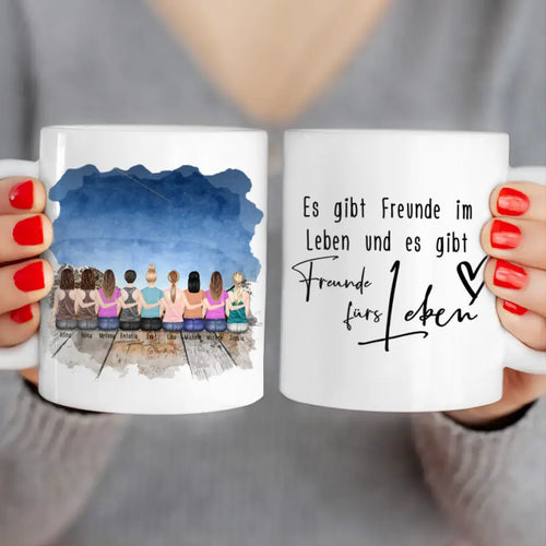 Personalisierte Tasse für Beste Freundinnen (9 Freundinnen)