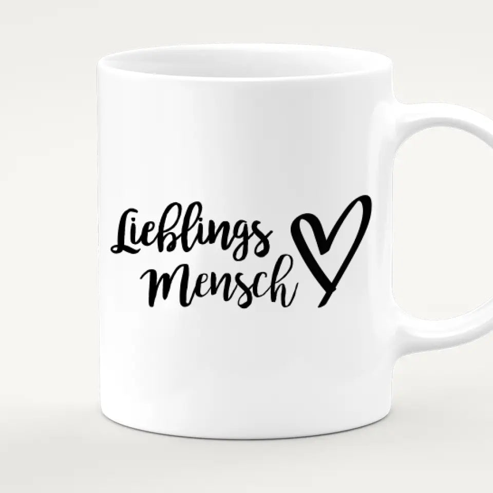 Personalisierte Tasse mit Paar (sitzend)