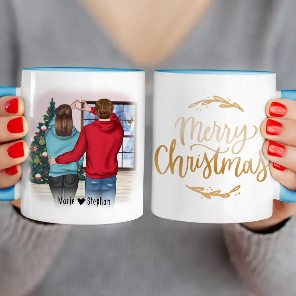 Personalisierte Tasse - Paar/Pärchen (stehend) - Weihnachtstasse