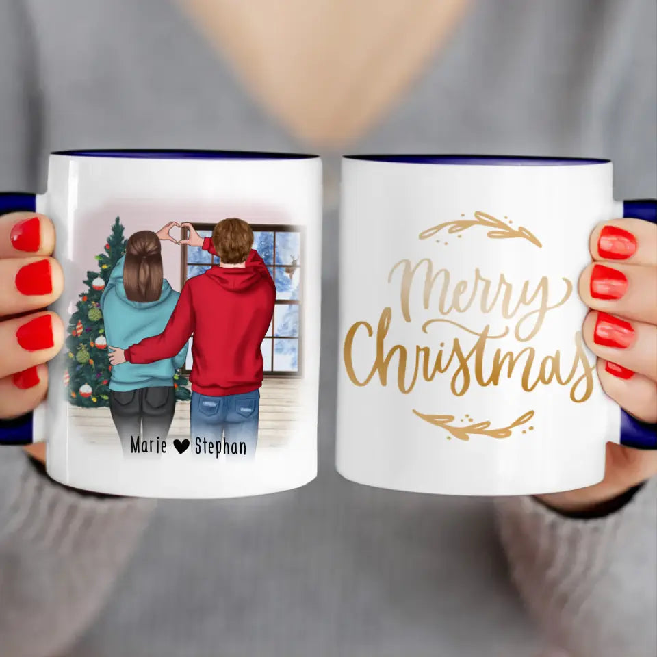 Personalisierte Tasse - Paar/Pärchen (stehend) - Weihnachtstasse