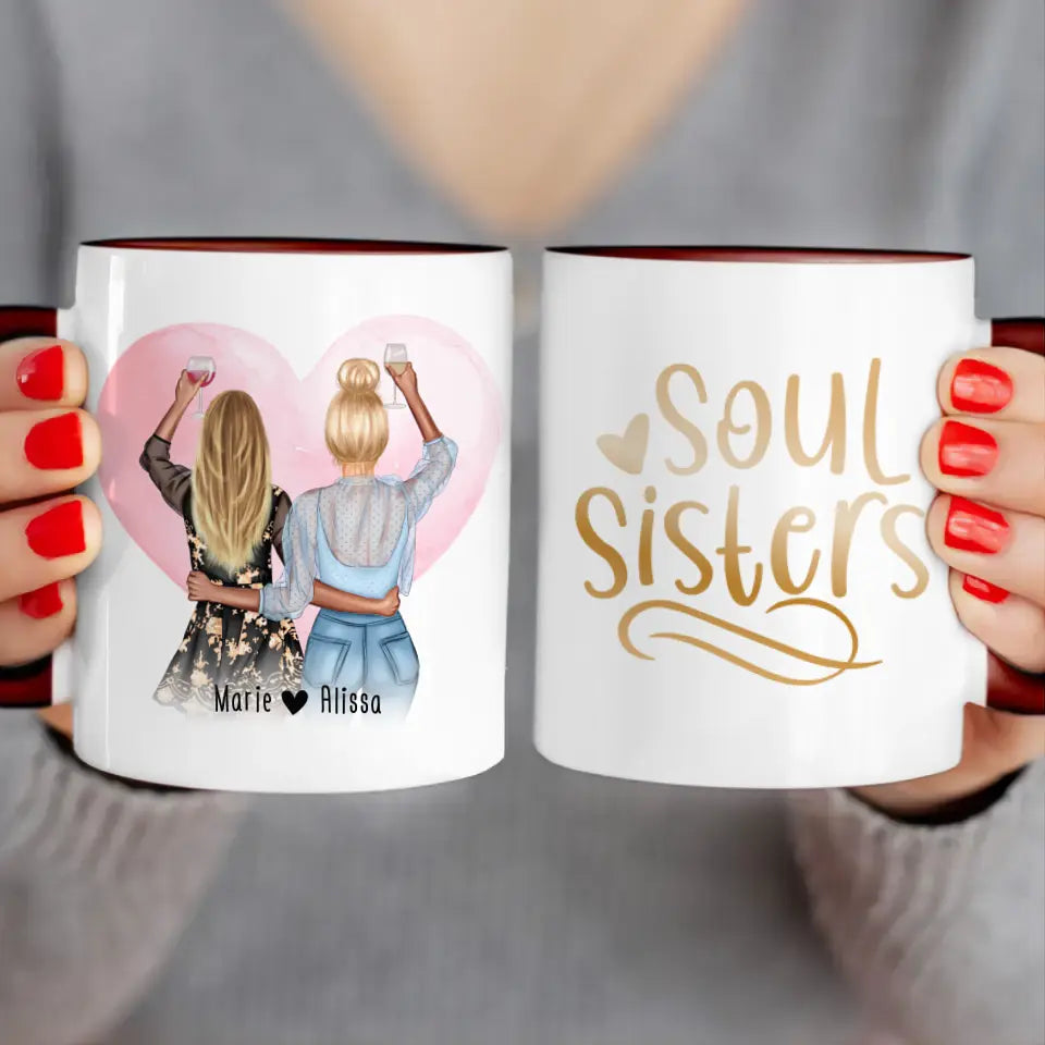 Personalisierte Tasse Beste Schwestern (2 Schwestern)