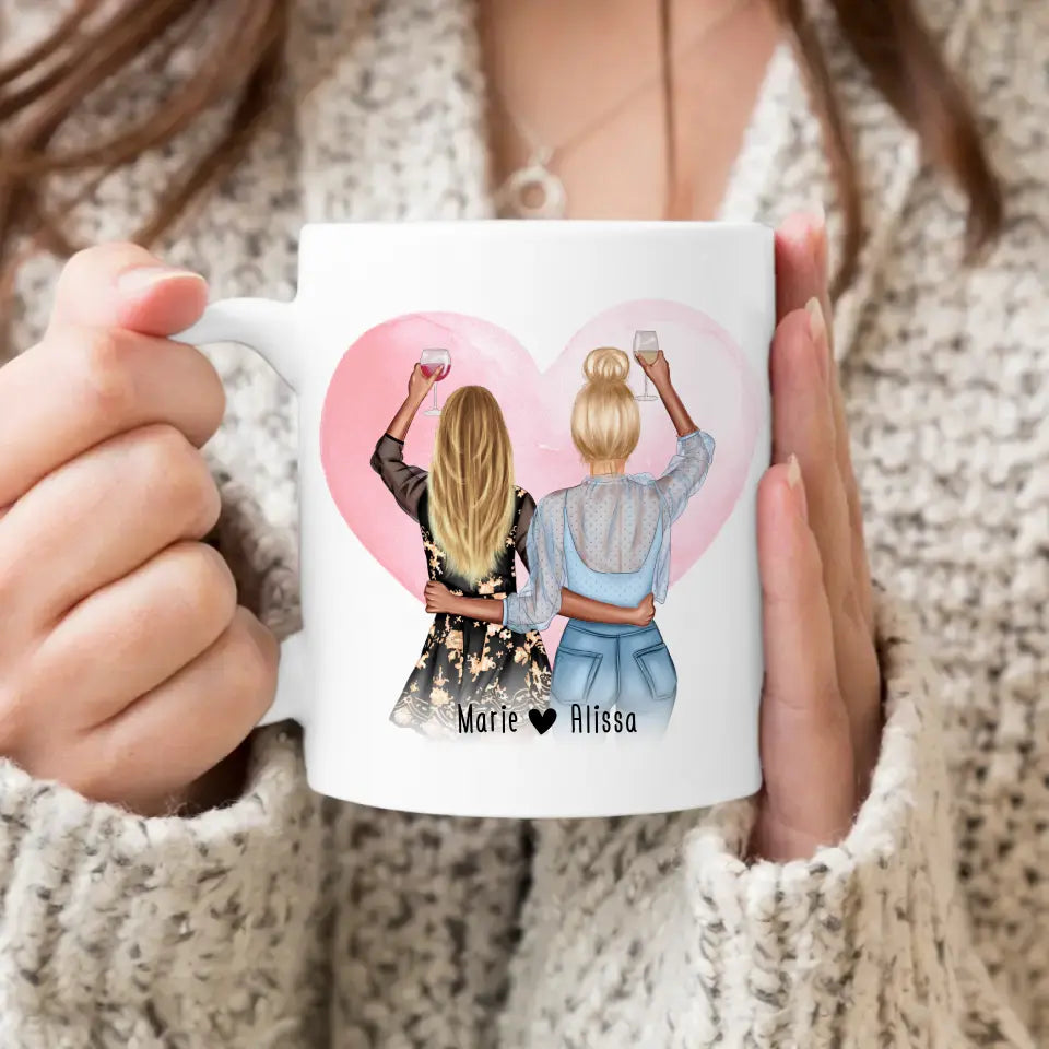 Personalisierte Tasse Beste Schwestern (2 Schwestern)