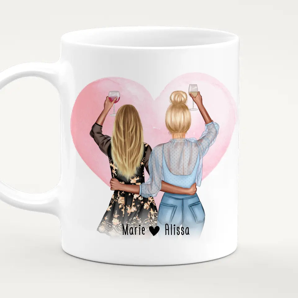 Personalisierte Tasse Beste Schwestern (2 Schwestern)