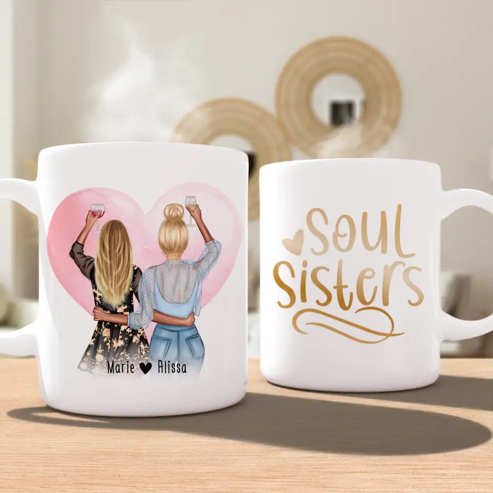 Personalisierte Tasse Beste Schwestern (2 Schwestern)