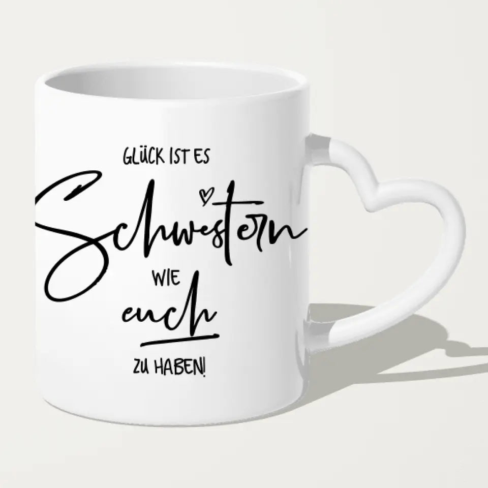 Personalisierte Tasse - Beste Schwestern mit Jacken (3 Schwestern)