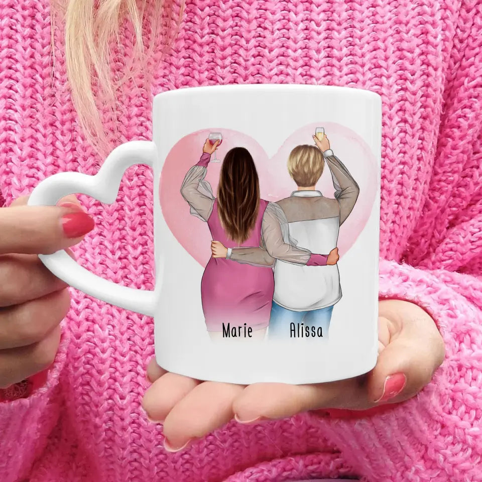 Personalisierte Tasse Beste Freundin (2 Freundinnen) (Plus Size)