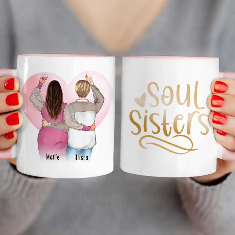 Personalisierte Tasse Beste Freundin (2 Freundinnen) (Plus Size)