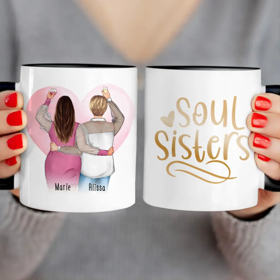 Personalisierte Tasse Beste Freundin (2 Freundinnen) (Plus Size)