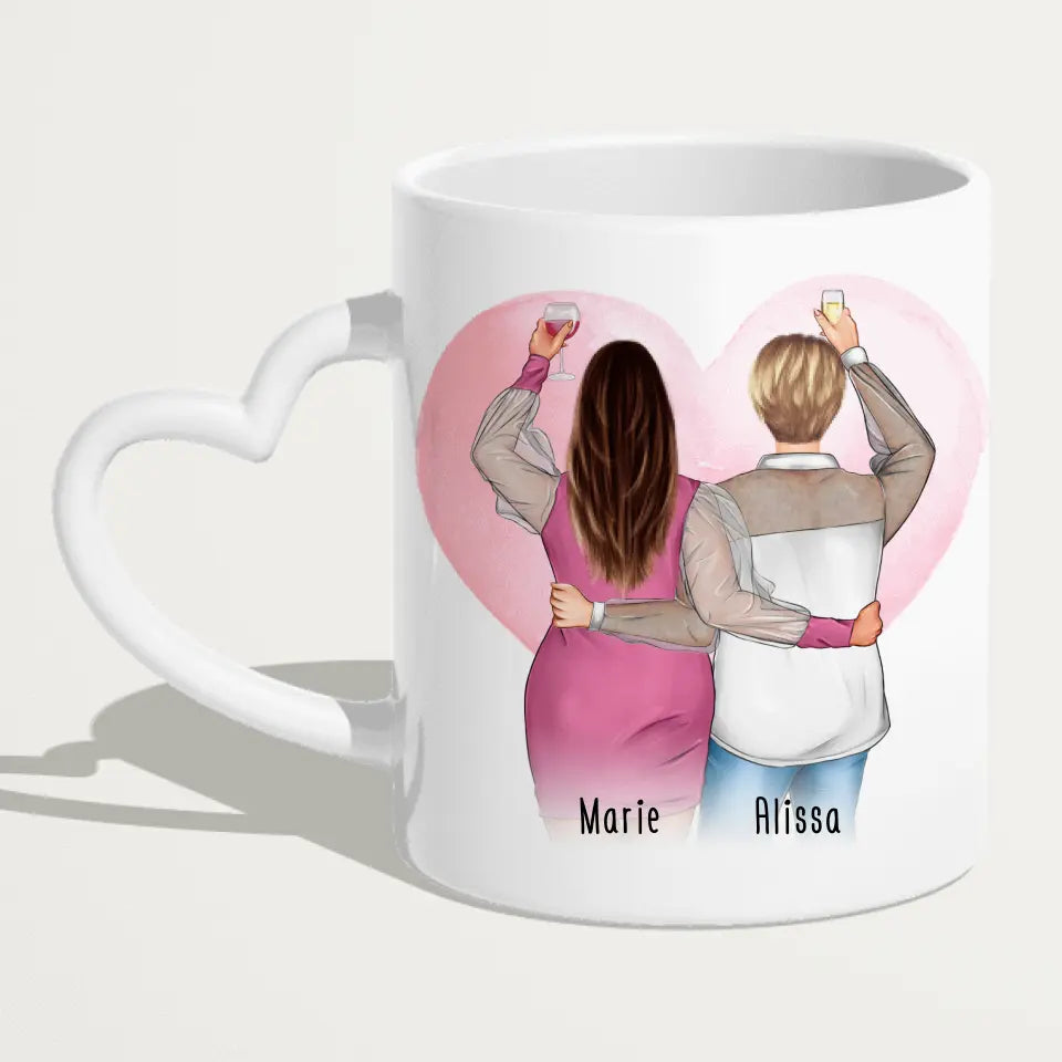 Personalisierte Tasse Beste Freundin (2 Freundinnen) (Plus Size)