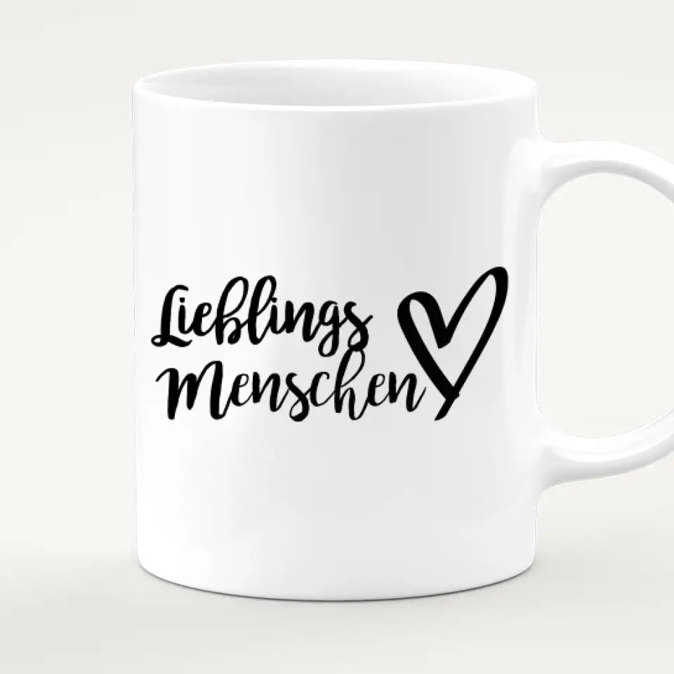 Personalisierte Tasse - 2 Frauen + 2 Kinder + 2 Babys