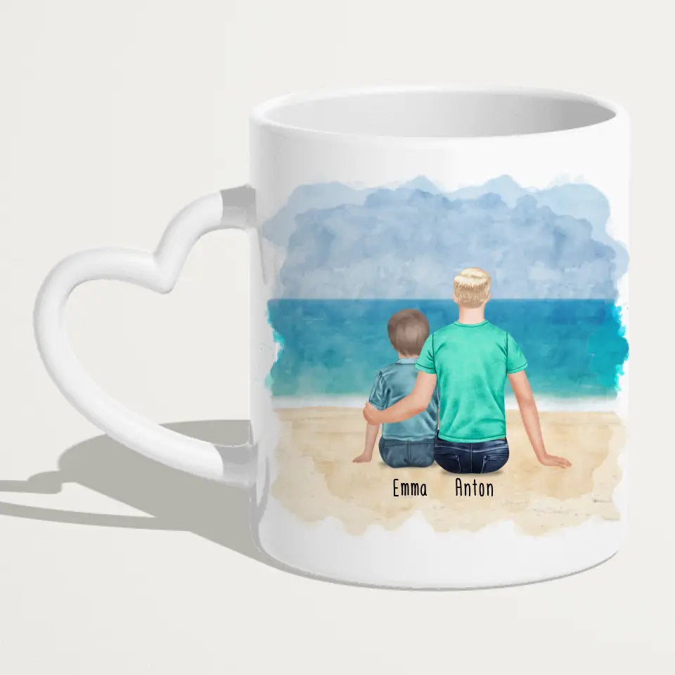 Personalisierte Tasse - 1 Teenager (m) + 1 Kind (m/w)