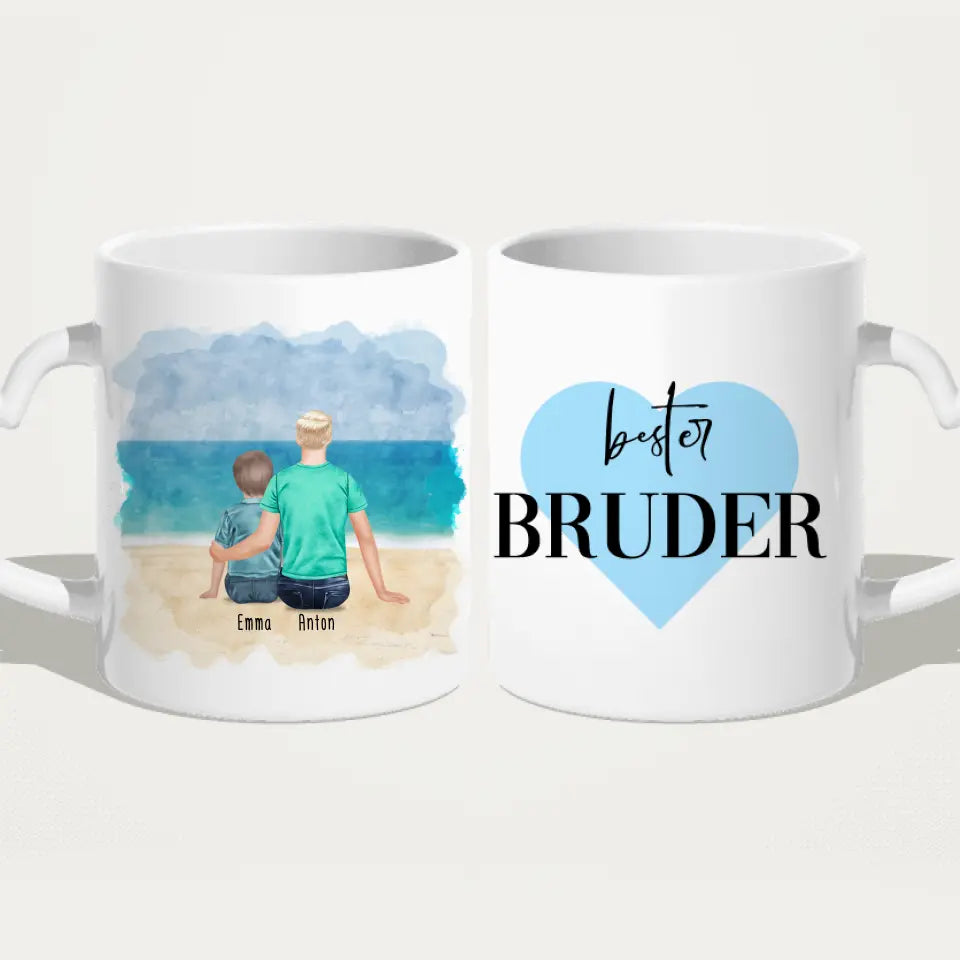 Personalisierte Tasse - 1 Teenager (m) + 1 Kind (m/w)